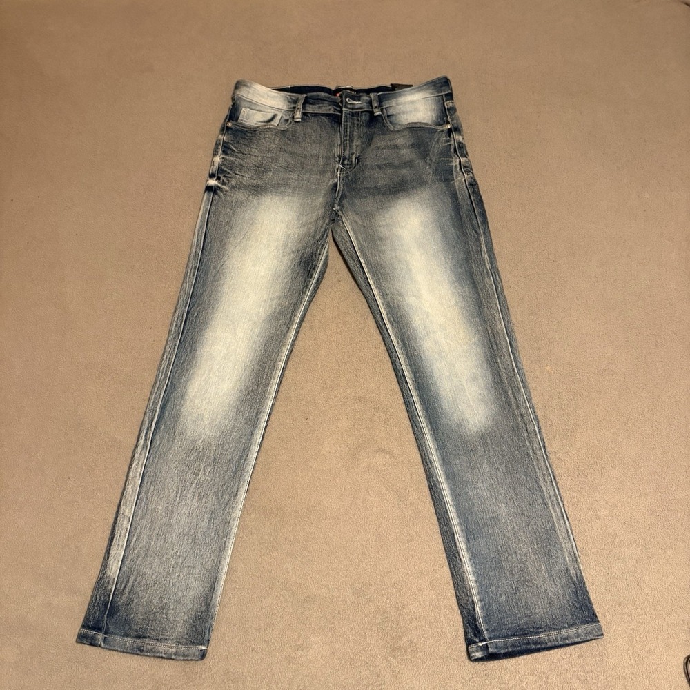 SouthPole Jeans Men 34x30 Stretch Blue Acid Wash Y2K Skinny Jeans‎